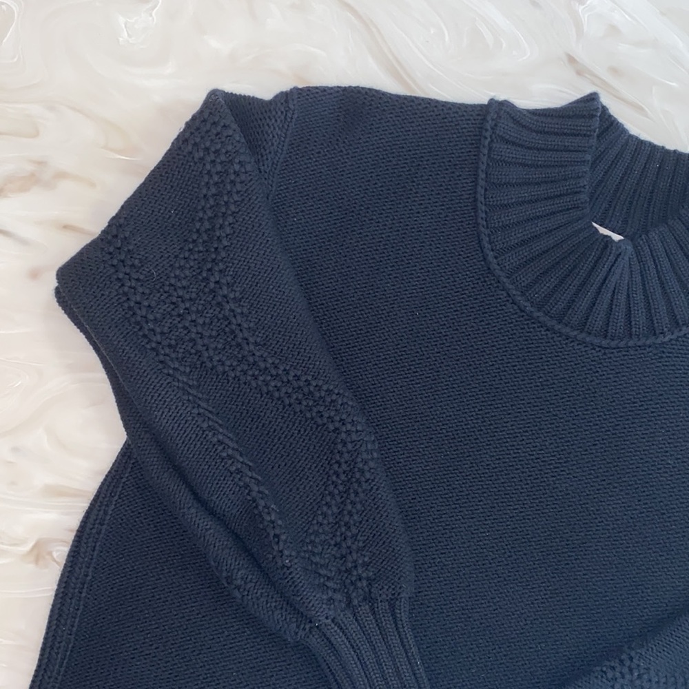 EVERLANE chunky cable knit crew neck sweater XS